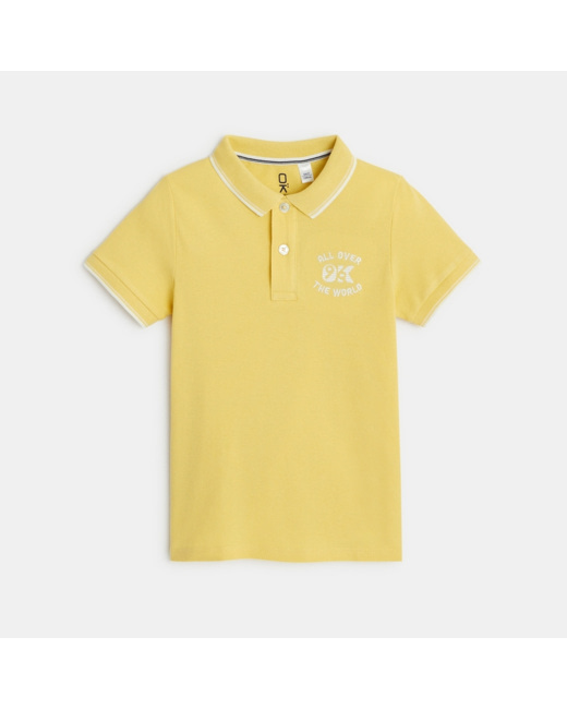 Polo manches courtes 96 All Over The World jaune garçon