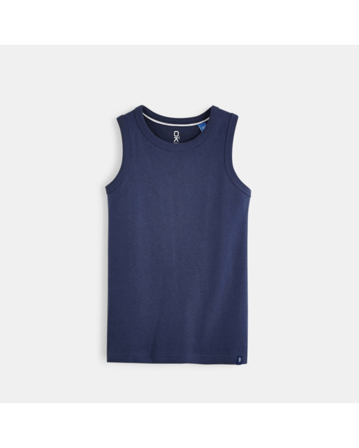 Débardeur uni en coton écoresponsable bleu garçon