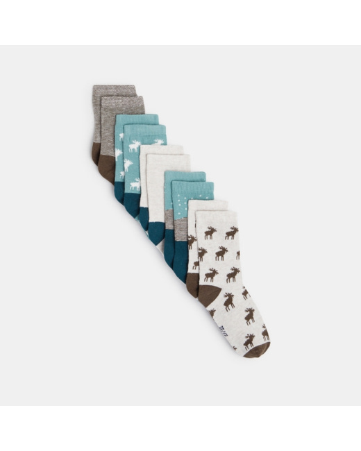 Chaussettes fantaisie (lot de 5 paires) marron garçon
