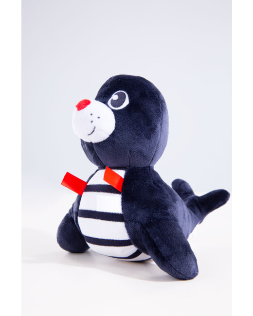 Peluche phoque - velours et coton - Navire/Blanc
