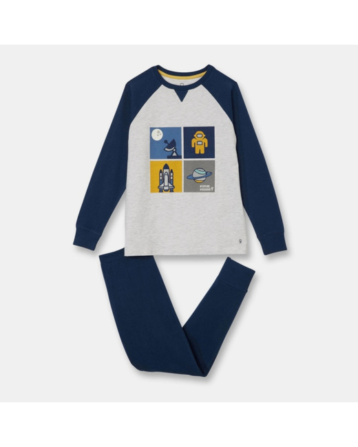 Pyjama 2 pièces en jersey bleu garçon