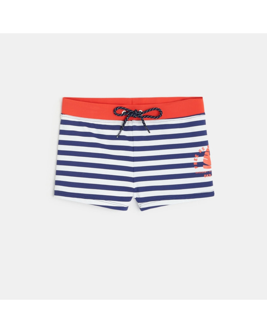 Boxer de bain rayé bleu garçon