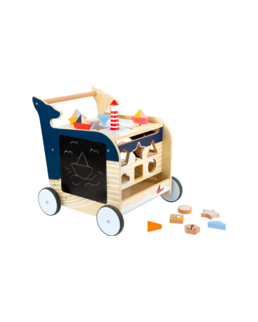 Chariot de marche enfant baleine bois