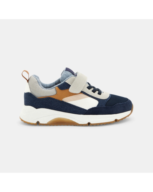 Running dadshoes lacets et scratch blanc garçon