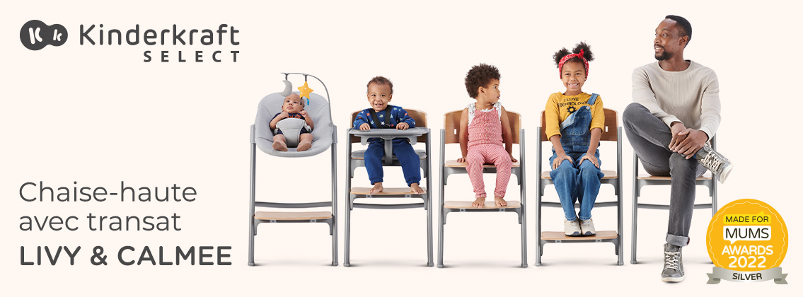Baby Test Chaise-haute LIVY avec transat CALMEE KINDERKRAFT