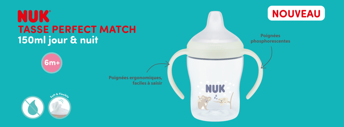 Baby Test Tasse d'apprentissage Perfect Match Jour & Nuit 150ml NUK
