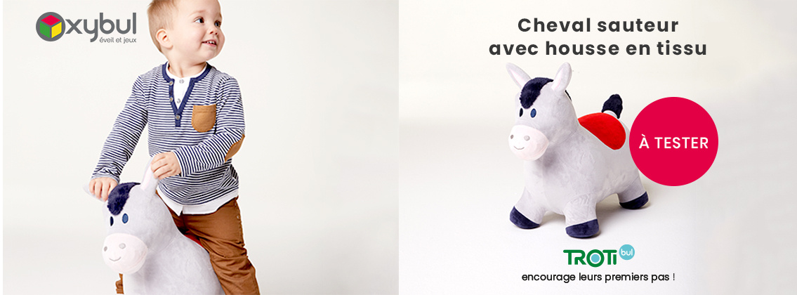 Baby Test Cheval sauteur avec housse en tissu Trotibul Oxybul