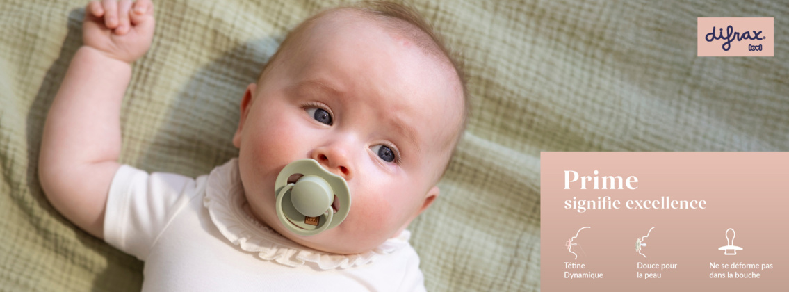 Baby Test Sucette dynamique 0-6 mois Prime Difrax LOVI