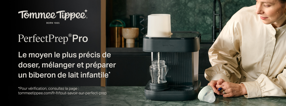 Baby Test Préparateur de biberons Tommee Tippee Perfect Prep Pro avec distributeur de lait infantile