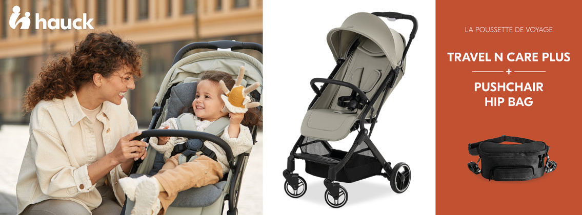 Baby Test Poussette compacte Travel N Care Plus + Sac polyvalent Hauck