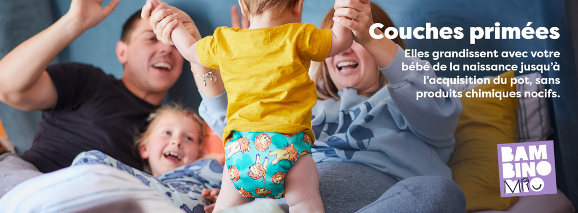 Baby Test Couche lavable révolutionnaire + voile de protection Sans Dégât BAMBINO MIO