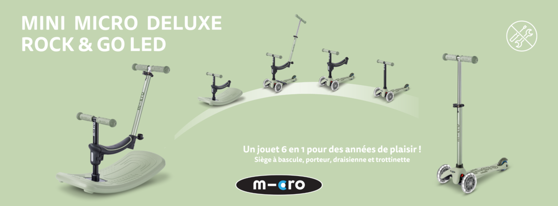 Baby Test Trottinette Mini Micro Deluxe Rock & Go LED Micro Mobility