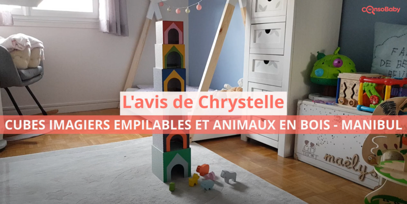 Avis vidéo Cubes imagiers empilables et animaux en bois - Manibul OXYBUL