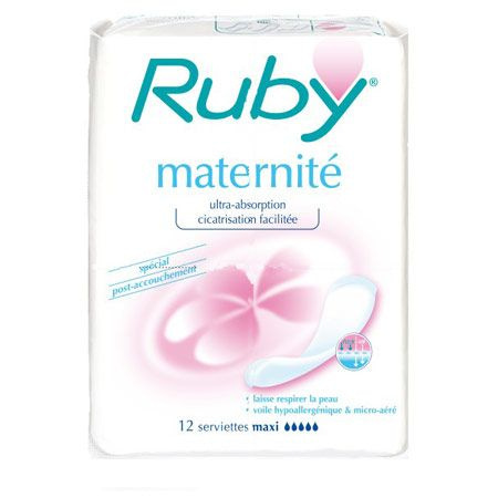 Serviettes hygiéniques maternité (x12) RUBY : Comparateur, Avis, Prix