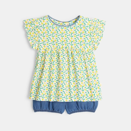 Avis Blouse imprimée et bloomer denim OBAÏBI 1