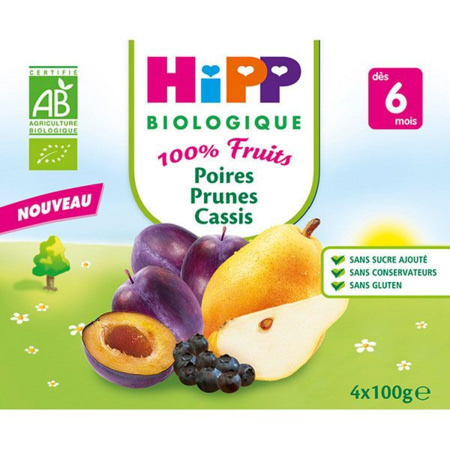Poires Prunes Cassis 100 Fruits 4 Coupelles X 100g 6 Mois Comparateur Avis Prix Consobaby