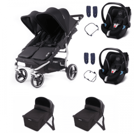 Poussette double Easy Twin 3S Light + 2 nacelles + 2 coques Cybex Aton 5 BABY MONSTERS 1