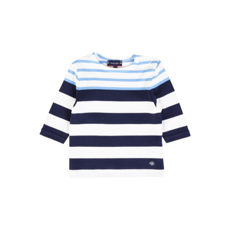 Armor Lux Marinière Tricolore Femme - Coton Épais 235g/m², Col Bateau, Rayures Automnales