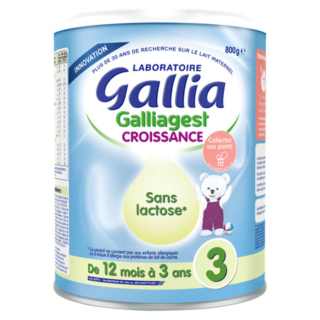Lait Galliagest Croissance 3 Sans Lactose LABORATOIRE GALLIA 1