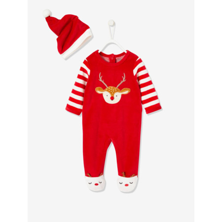 Avis Coffret cadeau de Noël bébé dors-bien en velours + bonnet VERTBAUDET 1