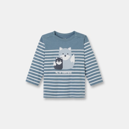 Avis T-shirt rayé à motif cerfs organic cotton OBAÏBI 1