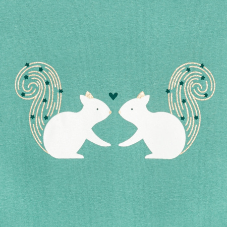 Avis T-shirt motif écureuil turquoise Fille OKAIDI 2