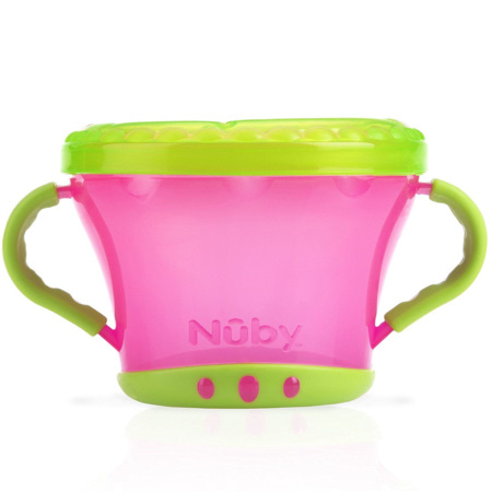 Pot à Biscuits Nuby ID5409 - Pour Bébé 12+ Mois - Couleurs Assorties - Couvercle Souple