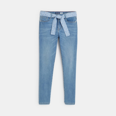 Avis Jean skinny ceinturé bleu fille OKAIDI 1