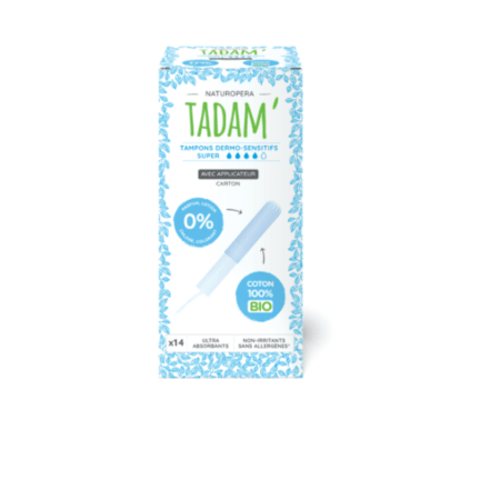 Tampons coton Bio Super Avec Applicateur Tadam' NATUROPERA 1