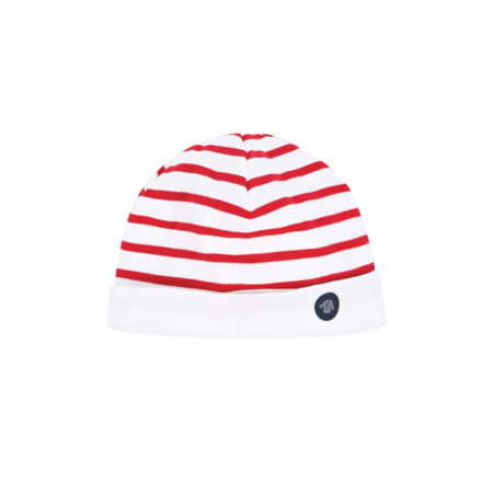 Avis Bonnet "Morgan" Kids - Coton Épais - Blanc/Braise ARMOR-LUX 1