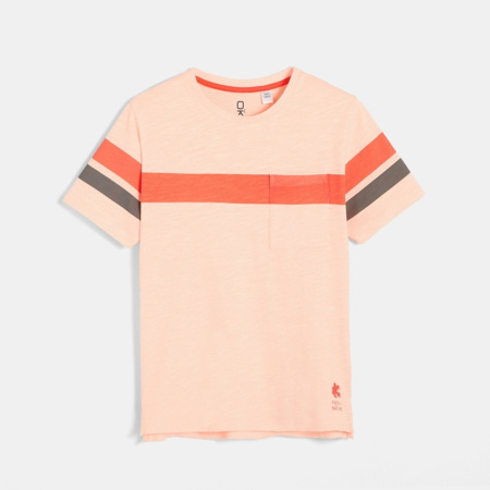 Avis T-shirt over size à rayures rose garçon OKAIDI 1