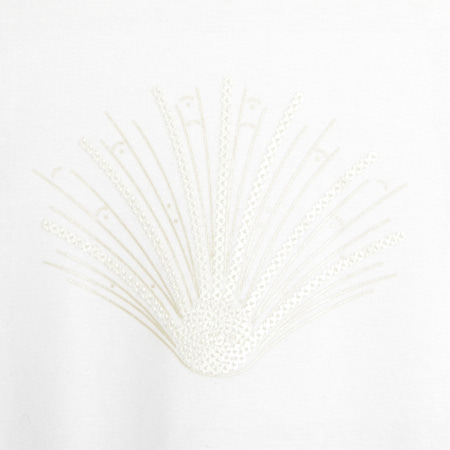 Avis T-shirt manches plissées motif sequin blanc fille OKAIDI 2