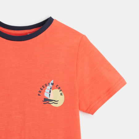 Avis T-shirt motif bateau à voile orange garçon OKAIDI 3