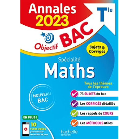 Avis Annales Objectif BAC 2023 - Spécialité Maths Hachette Éducation 1