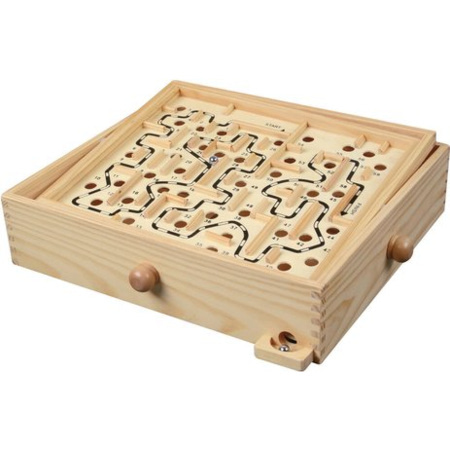 Labyrinthe En Bois Jeu D'adresse Jeu De Labyrinthe En Bois Noris Deluxe - 20x20 Cm Avec 2 Boules - Jeu D'Adresse Pour Enfants (à Partir De 6 Ans) Et Adultes