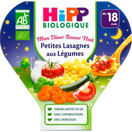 HiPP Mon Dîner Bonne Nuit - Gratin De Lasagnes Au Céleri BIO - Lot De 12 Pots De 190g