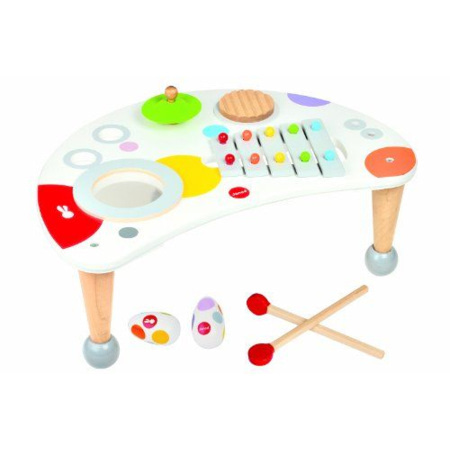Janod - Table Musicale en Bois Confetti - Instrument de Musique Enfant -  Jouet d'Imitation et d'Éveil Musical - Dès 1 An, J07634