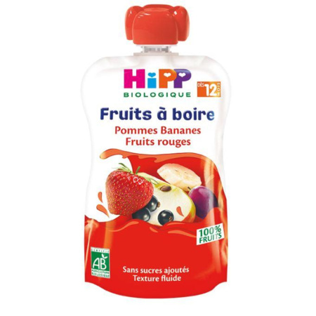 Gourde Pommes Bananes Fruits Rouges - 1 gourde x 120ml - dès 12 mois ...