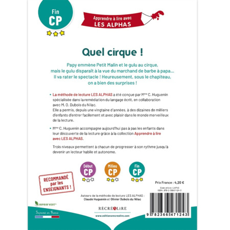 Avis Livre Quel cirque ! - Apprendre à lire avec Les Alphas ÉDITIONS RÉCRÉALIRE 4