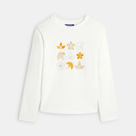 Avis T-shirt manches longues à motifs jaune fille OKAIDI 1