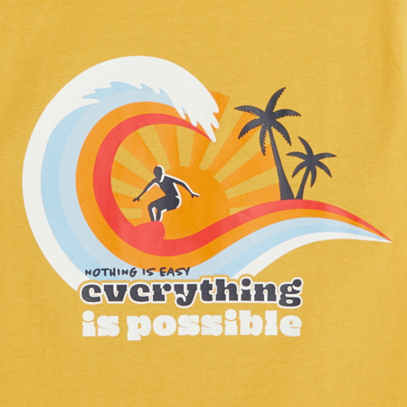Avis T-shirt surf à message jaune garçon OKAIDI 2