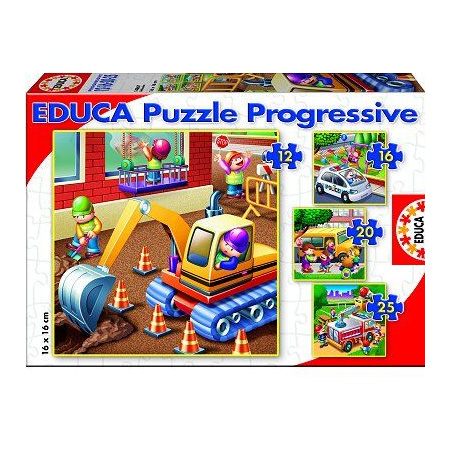 4 puzzles : Les véhicules EDUCA 1