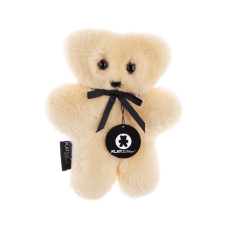 Peluche Ours Plat Miel - Flatout - 100% Laine Mérinos - 30x25cm