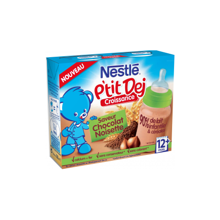 Nestlé P'tit Dej - Brique lait & céréales chocolat noisette NESTLÉ 1