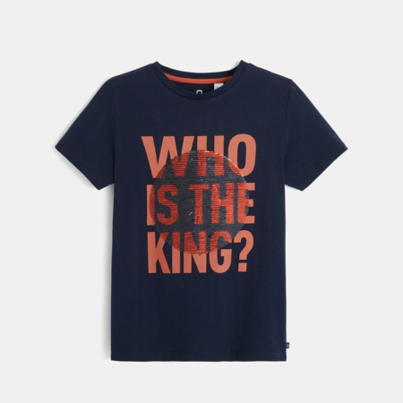 Avis T-shirt sequins magiques message et animal bleu garçon OKAIDI 2