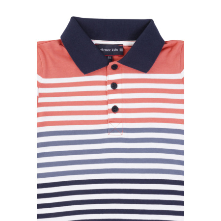 Avis Polo tricolore Kids - coton léger - Sanguine/Jean/Md/Blanc ARMOR-LUX 2