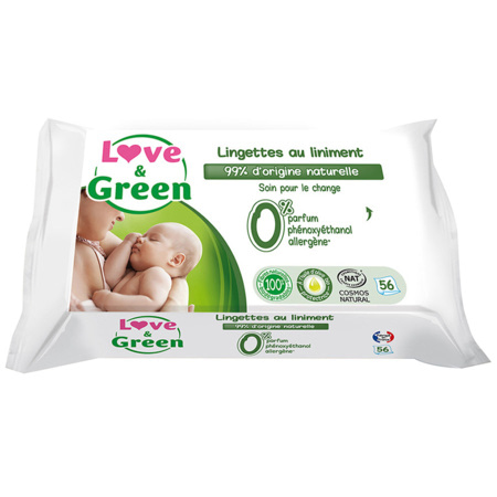 Promo Love & green lingettes bébé chez Carrefour