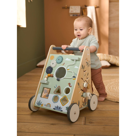 Chariot de marche avec freins en bois Tanzanie Vertbaudet