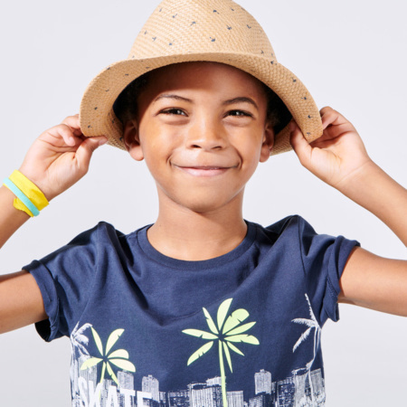 Chapeau de soleil tressé marron garçon OKAIDI : Comparateur, Avis