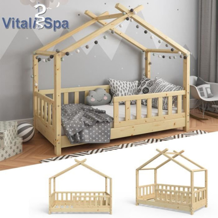 Lit pour enfant, lit cabane DESIGN avec barrière VITALISPA 1